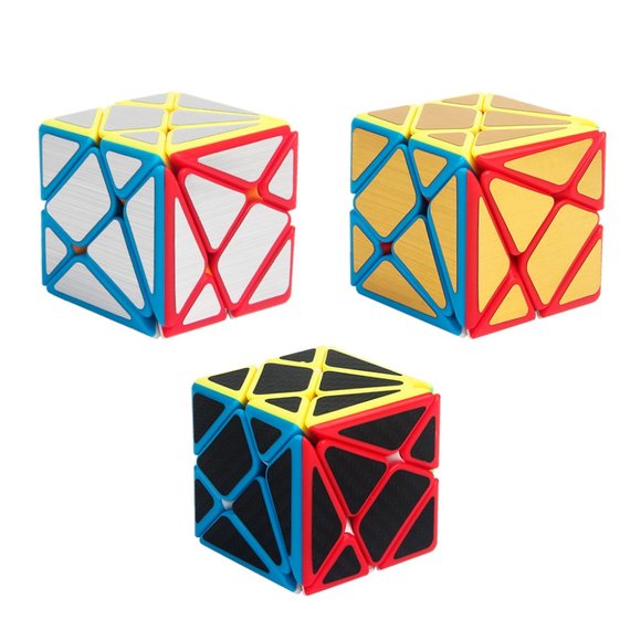 New Magic Stone Cube With Silver Golden Carbon Fiber Sticker 3x3 - Picture 1 of 3